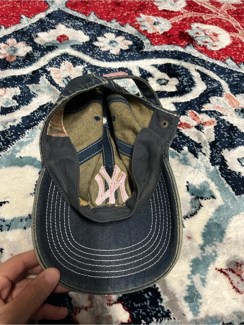 Vintage Twin Enterprices Baseball Cap with Pink NY Yankees Embroidery